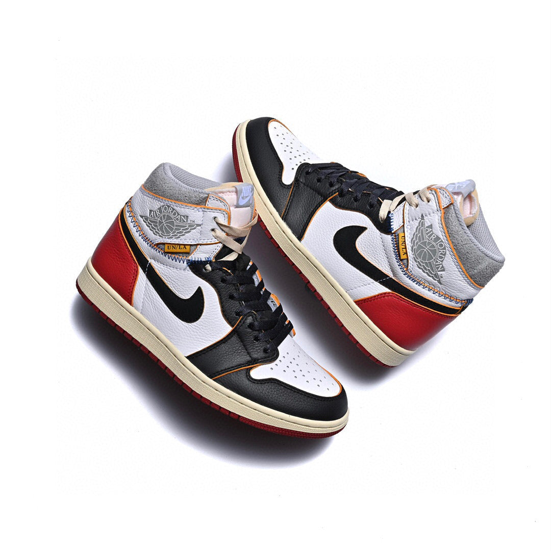 EI -Union x AJ1 High white and red stitching