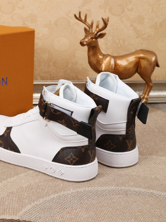 EI -LUV High Top White Brown Sneaker