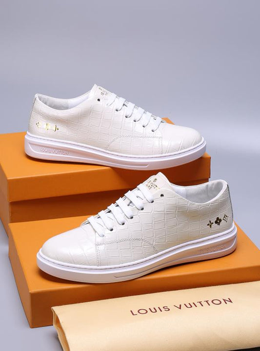 EI -LUV Alligator White Sneaker