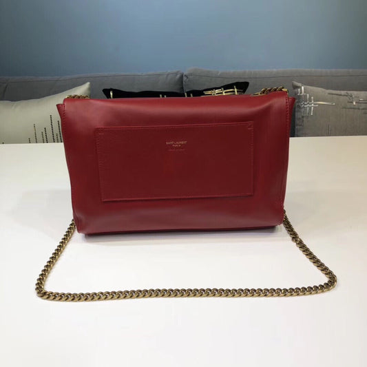 YSSL Kate Medium Chain Bag In Grain De Poudre Red For Women 9.4in/24cm YSL 364021BOW0J6008