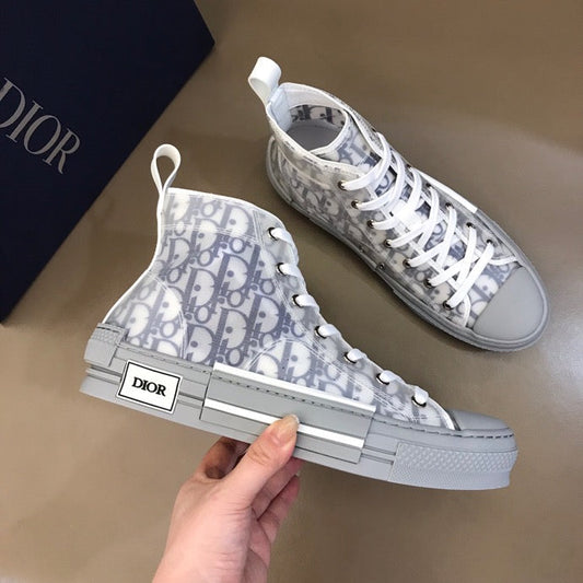 EI -DIR B23 White and Navy HIGH-TOP SNEAKER