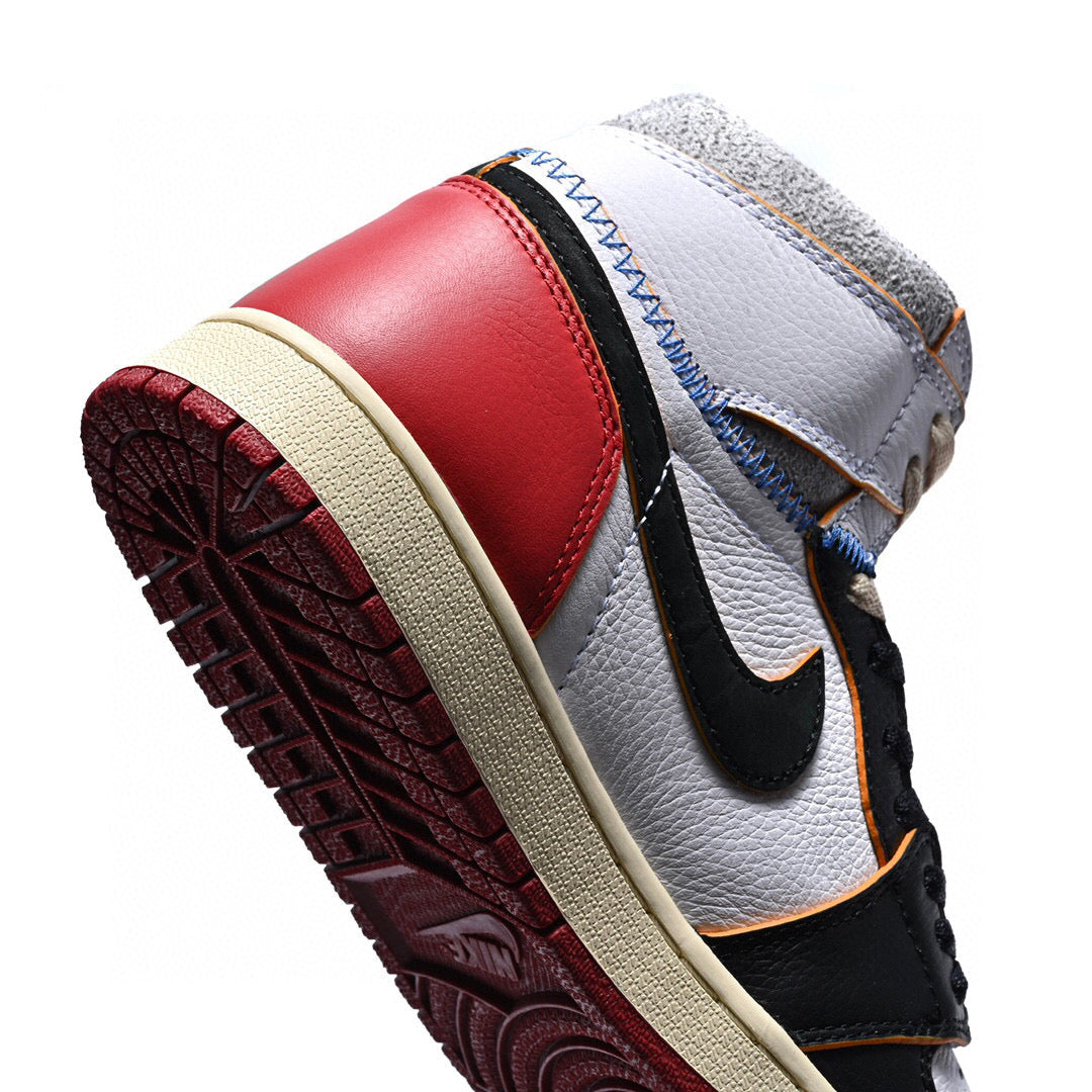 EI -Union x AJ1 High white and red stitching