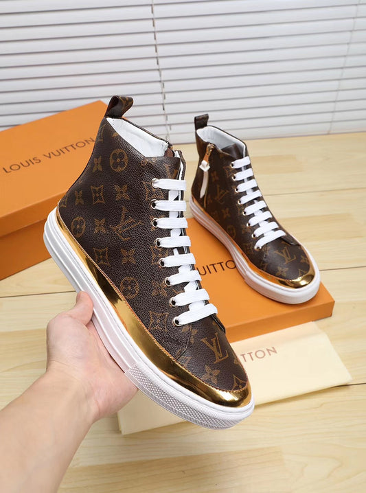 EI -LUV HIgh Top Brown White Sneaker