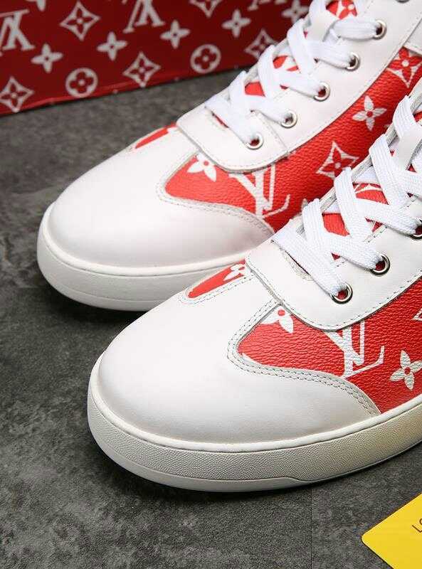 EI -LUV HIgh Top White Red Sneaker