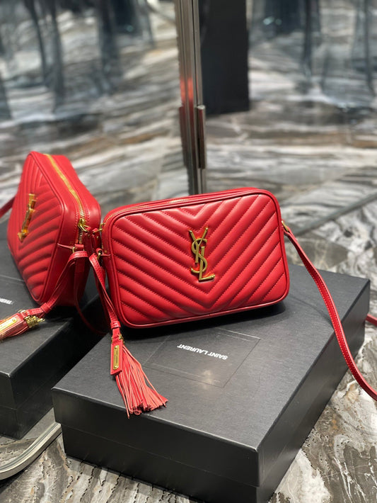YSSL Lou Camera Bag Red With Gold Toned Hardware For Women 9in/23cm YSL 612544DV7076008