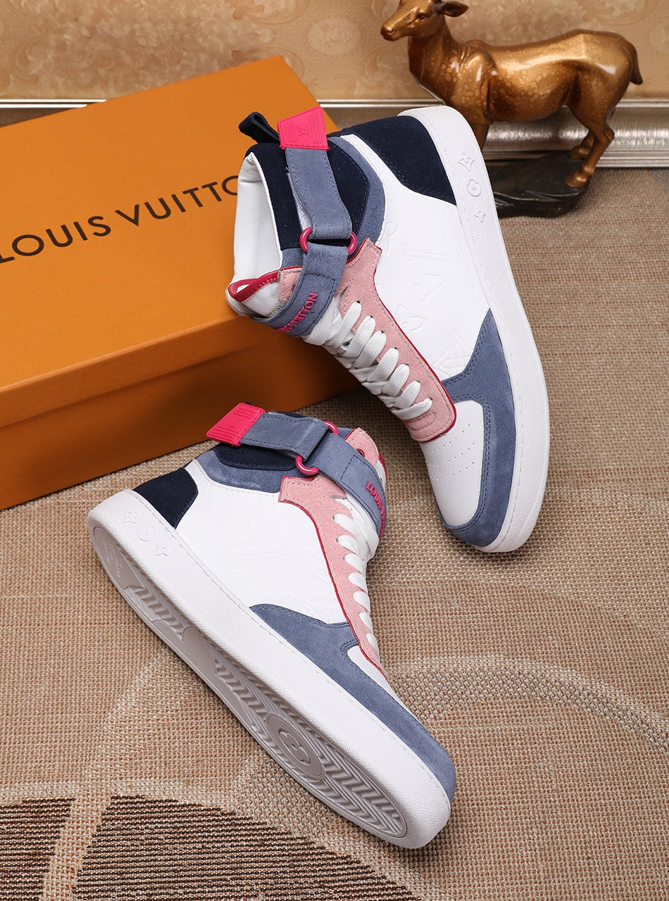 EI -LUV Rivoli High Pink Blue White Sneaker