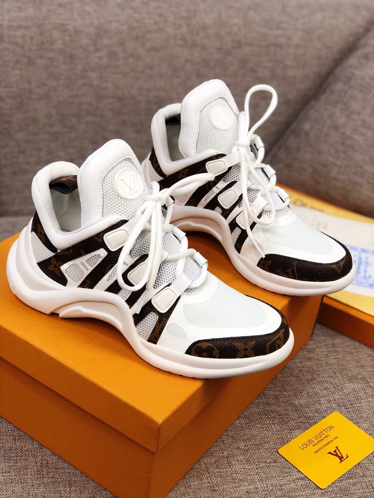 EI -LUV Archlight White Brown Sneaker