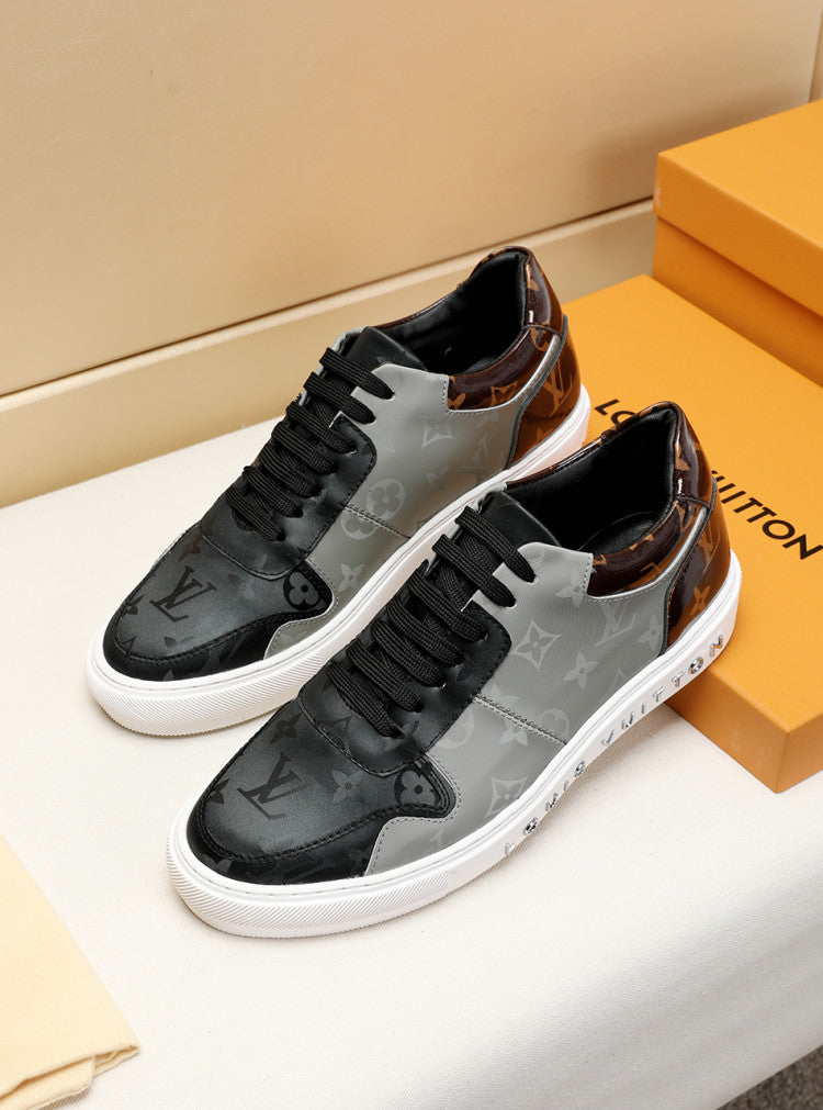 EI -LUV CEnogram Denim Brown And Gray Sneaker