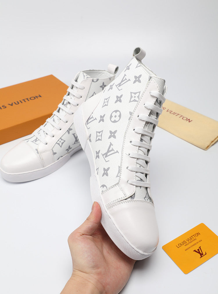 EI -LUV High CEnogram White Boot Sneaker