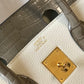 HM Birkin White For Women Gold Toned Hardware 11.8in/30cm