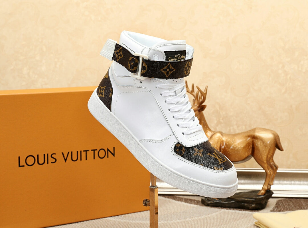 EI -LUV Bombox Boot White and Brown Sneaker