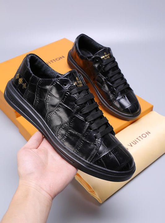 EI -LUV Alligator Black Sneaker