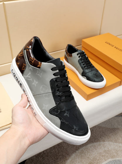 EI -LUV CEnogram Denim Brown And Gray Sneaker