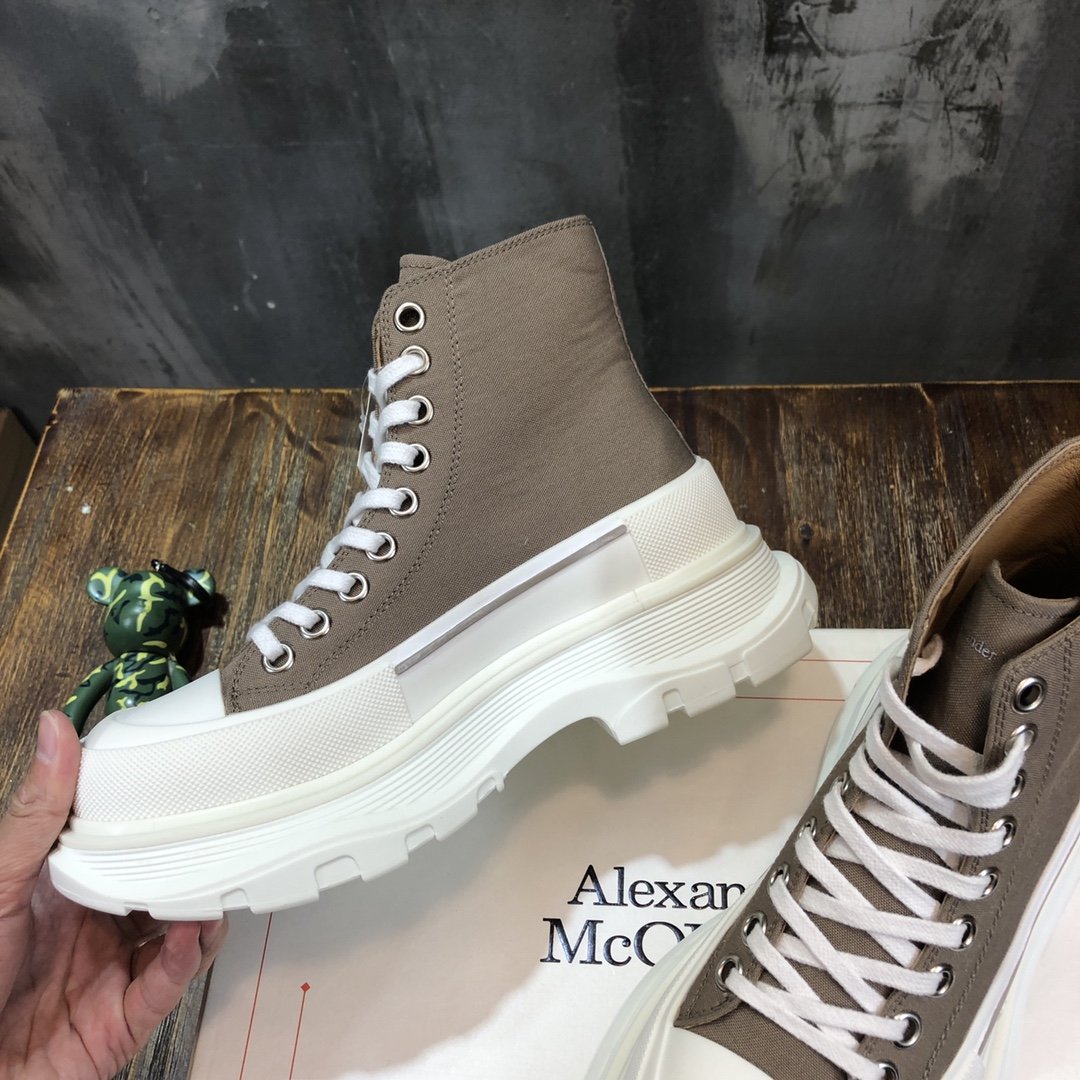 Alexander McQueen Tread Slick Boot Cotton Brown For Men