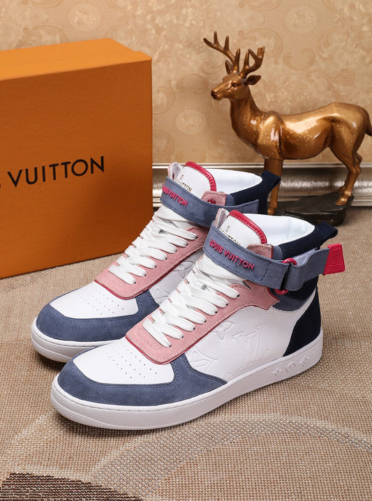 EI -LUV Rivoli High Pink Blue White Sneaker