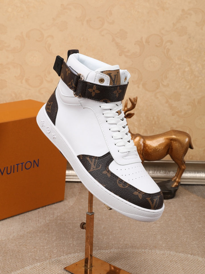 EI -LUV High Top White Brown Sneaker