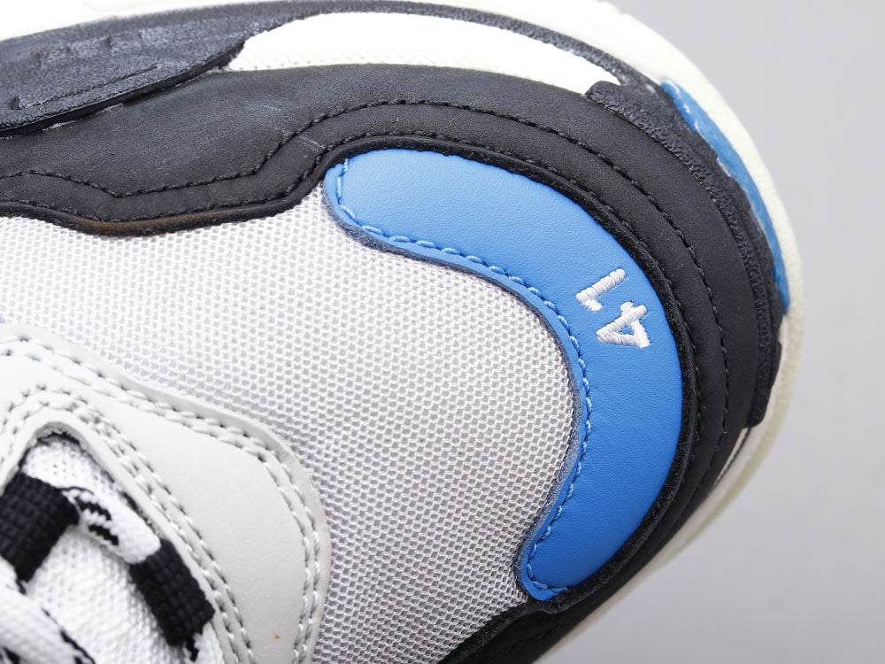 EI -Bla Triple S Black And White Blue Sneaker