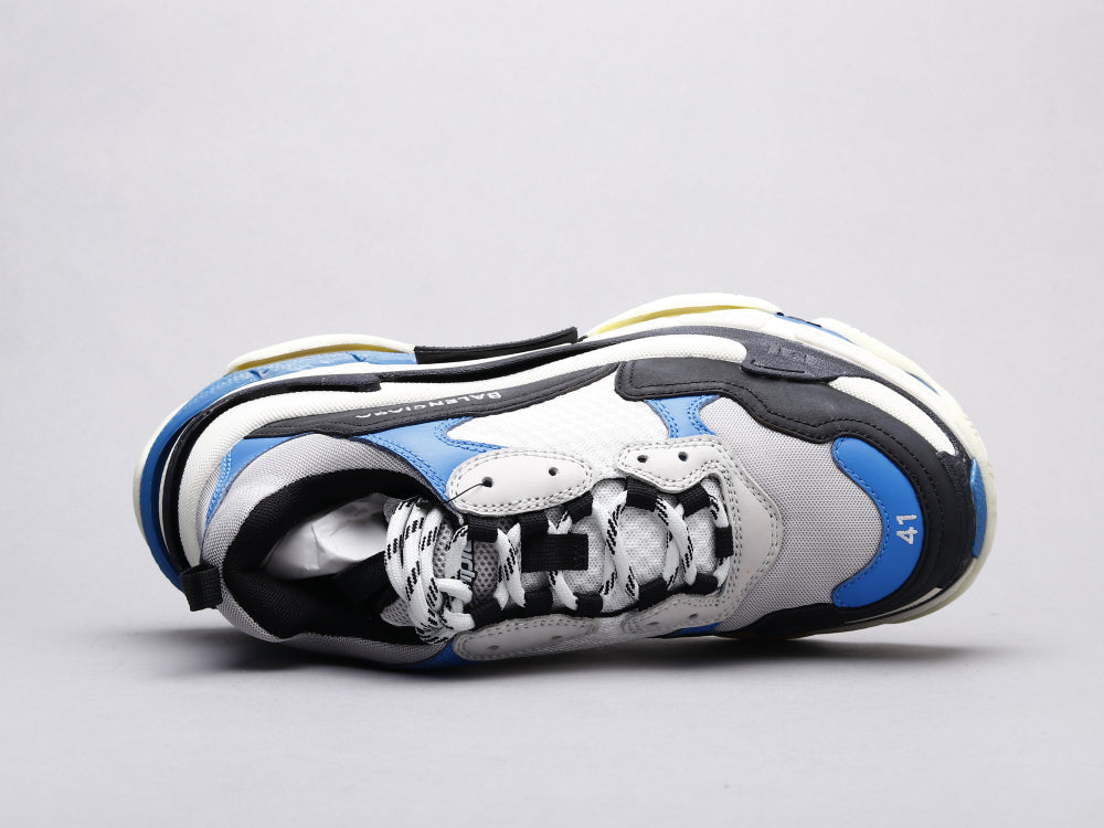 EI -Bla Triple S Black And White Blue Sneaker