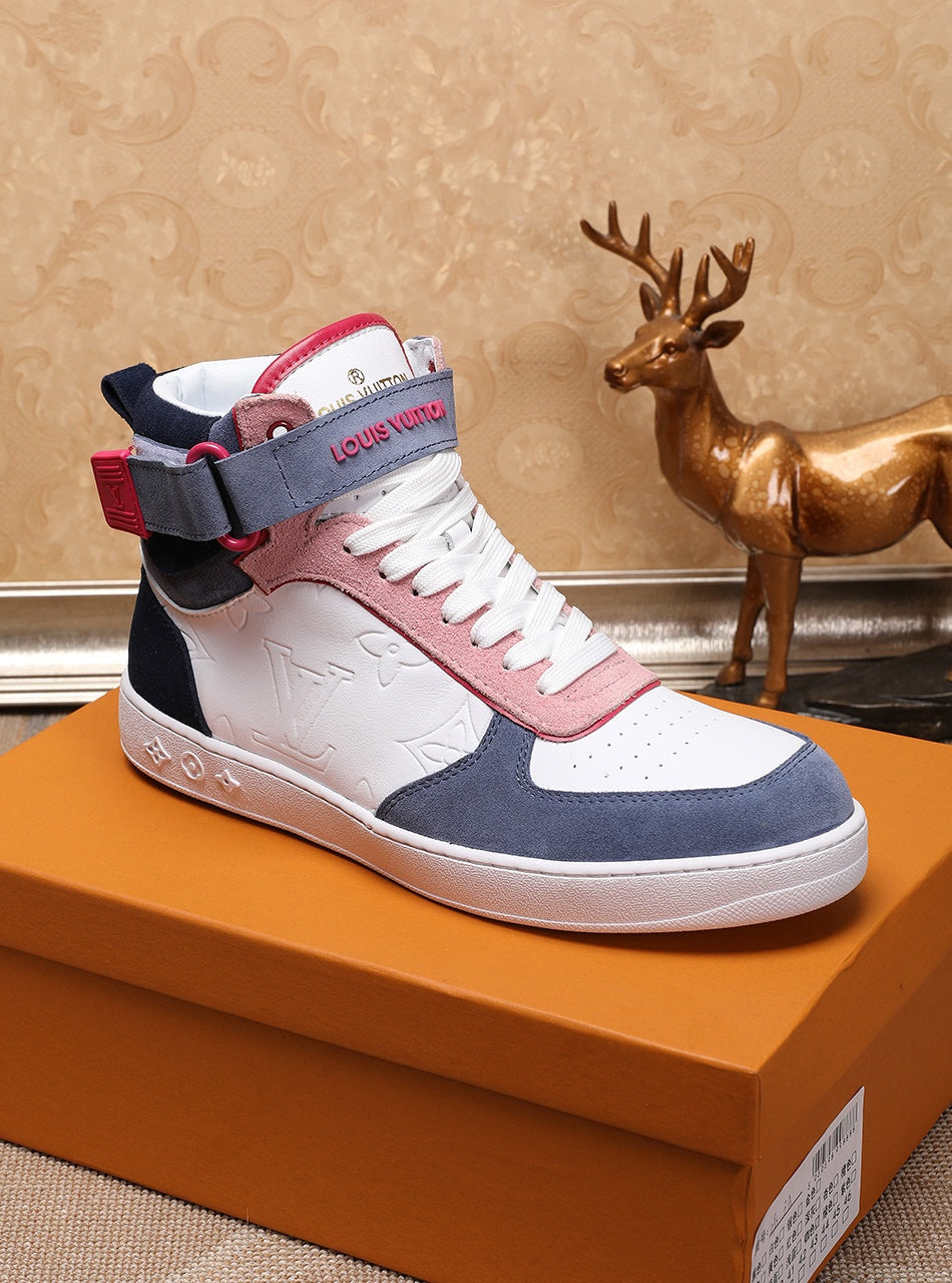 EI -LUV Rivoli High Pink Blue White Sneaker