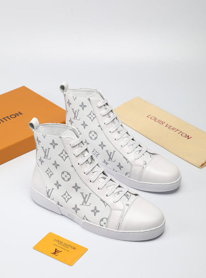 EI -LUV High CEnogram White Boot Sneaker