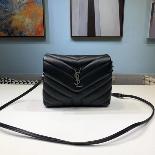 YSSL Loulou Mini Shoulder Bag Black For Women 7in/18cm YSL