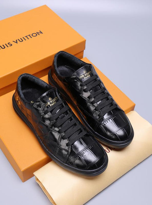 EI -LUV Alligator Black Sneaker