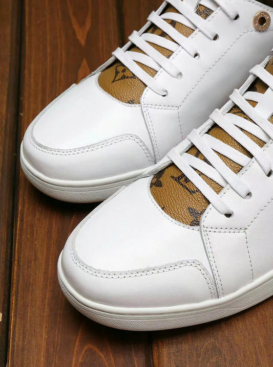 EI -LUV HIgh Top White Brown Sneaker