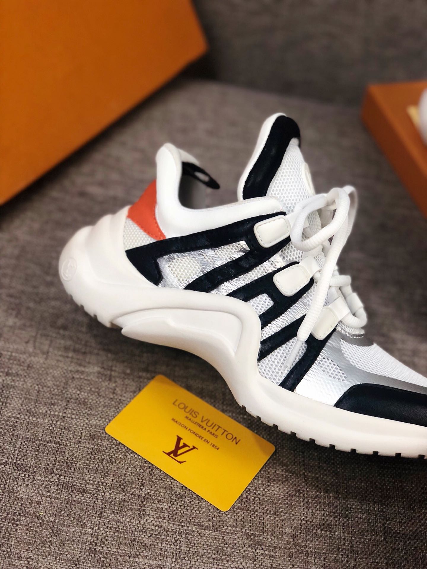 EI -LUV Archlight White Black Orange Sneaker