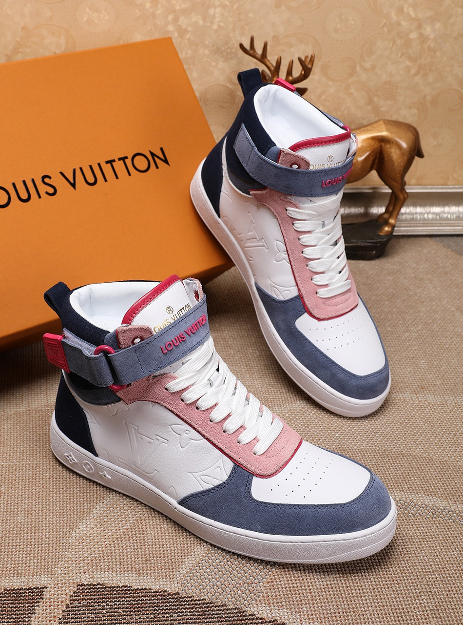 EI -LUV Rivoli High Pink Blue White Sneaker