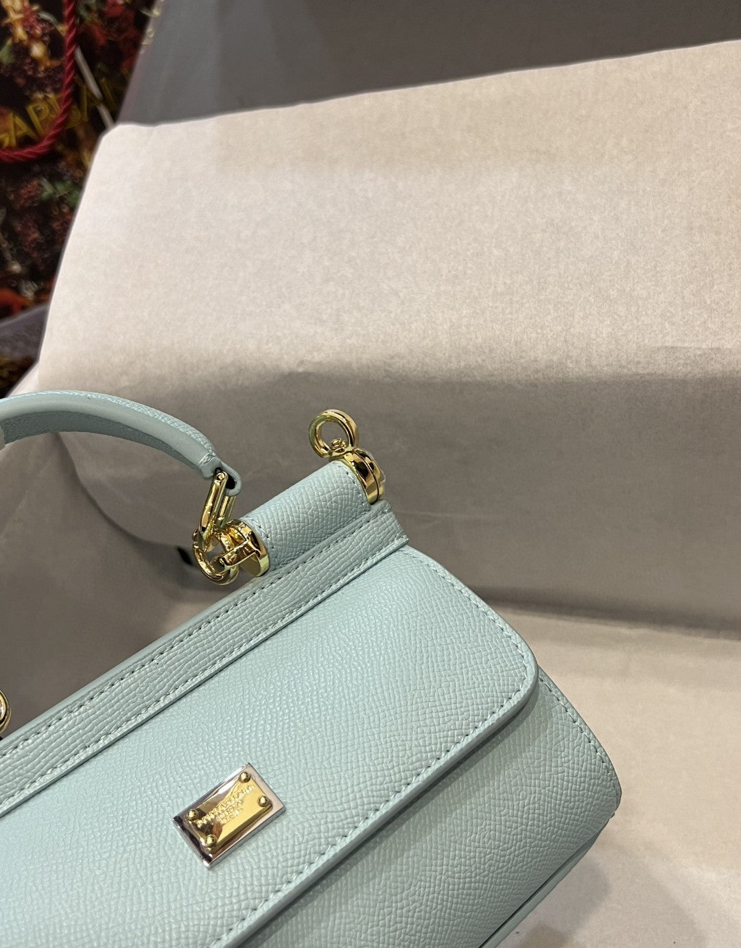 DG Small Sicily Bag In Dauphine Azure For Women 7.5in/19cm DG