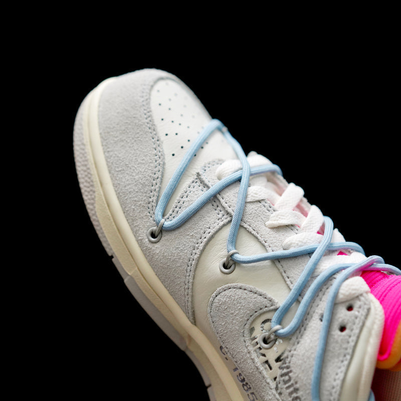 EI -OW x Dunk (NO.38) light blue shoelace pink buckle