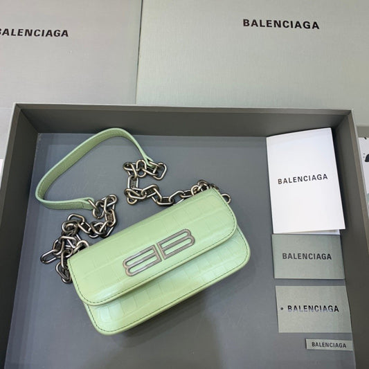 Balen Gossip Small On Chain Shoulder Bag Light Green, For Women,  Bags 7.4in/19cm