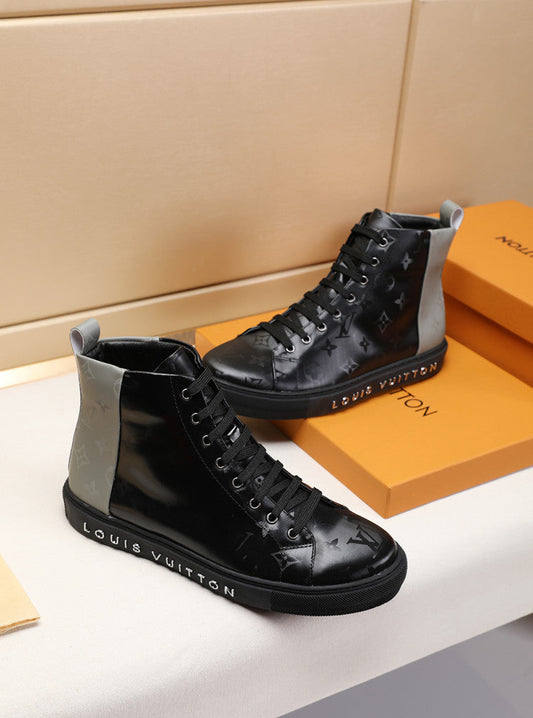 EI -LUV Stellar Trainer Boot Black Gray Sneaker