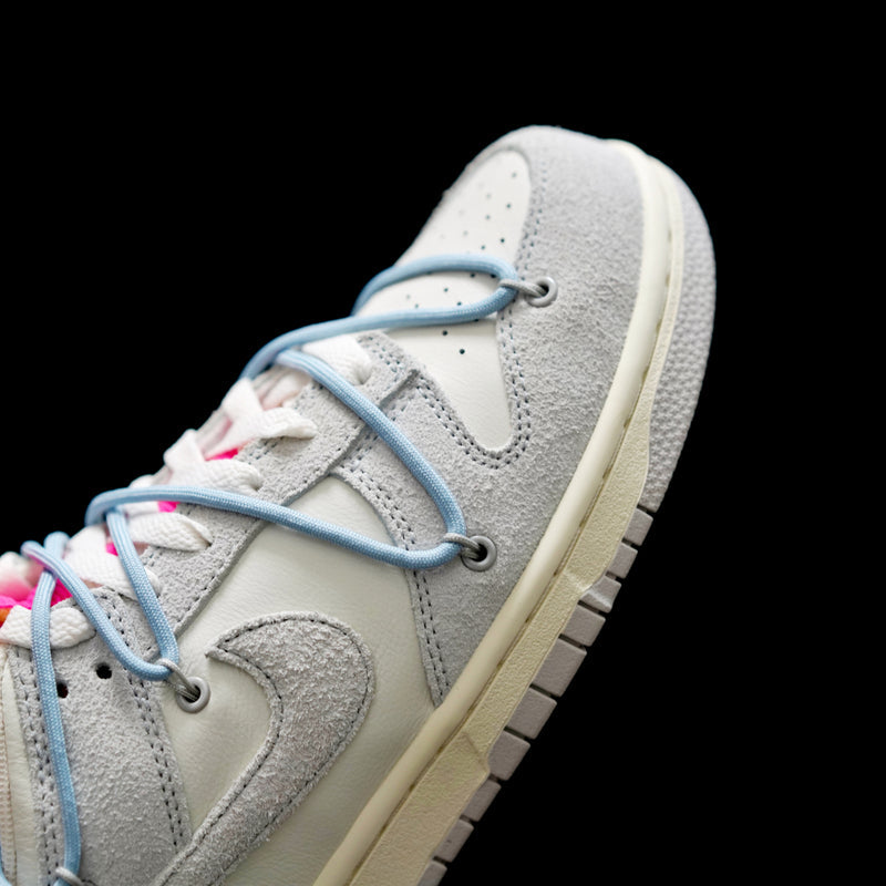 EI -OW x Dunk (NO.38) light blue shoelace pink buckle