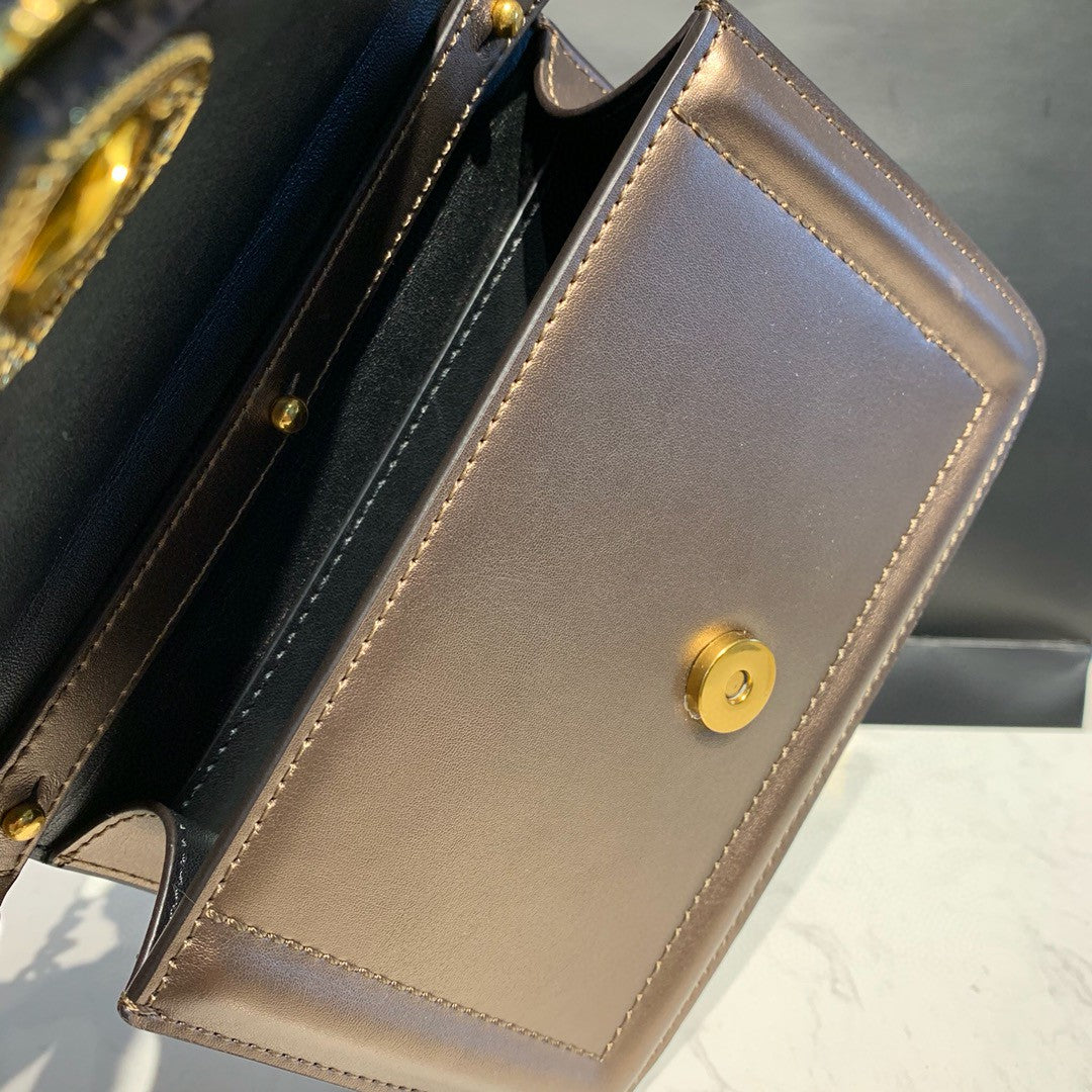 DG Small Devotion Bag In Mordore Nappa Antique Brass For Women 7.5in/19cm DG