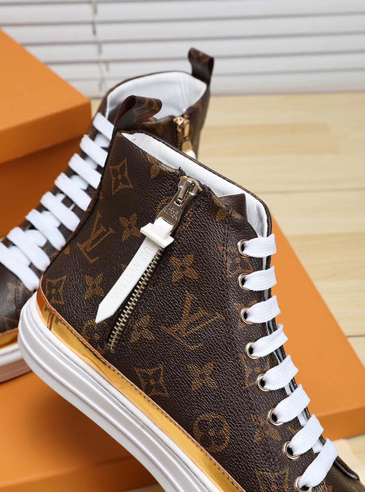 EI -LUV HIgh Top Brown White Sneaker