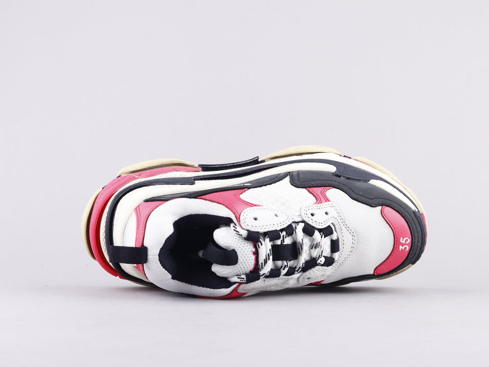 EI -Bla Triple S Black And White Powder Sneaker