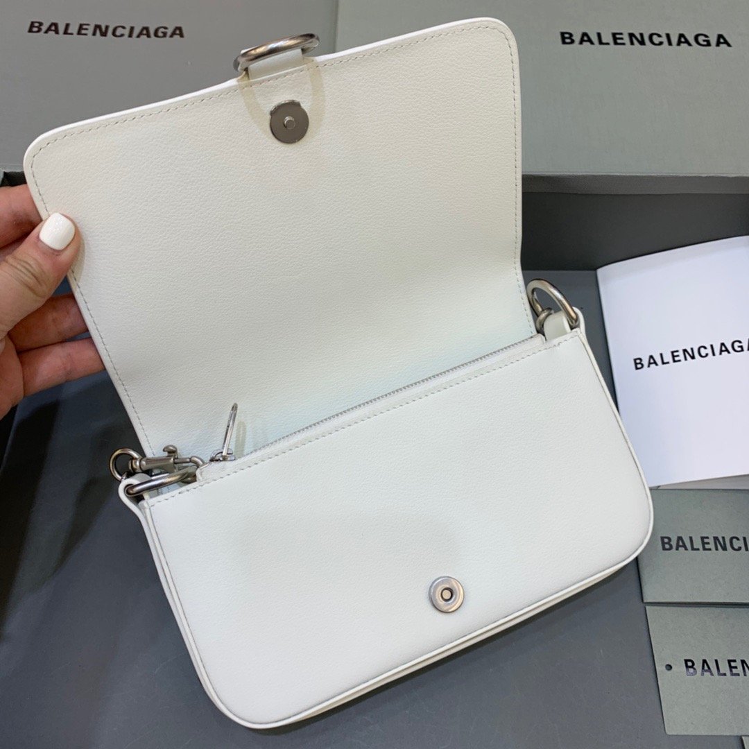 Balen Bondage Wallet With Chain White, For Women,  Bags 8in/20cm