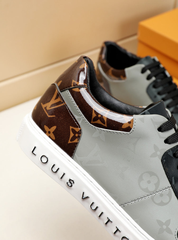 EI -LUV CEnogram Denim Brown And Gray Sneaker