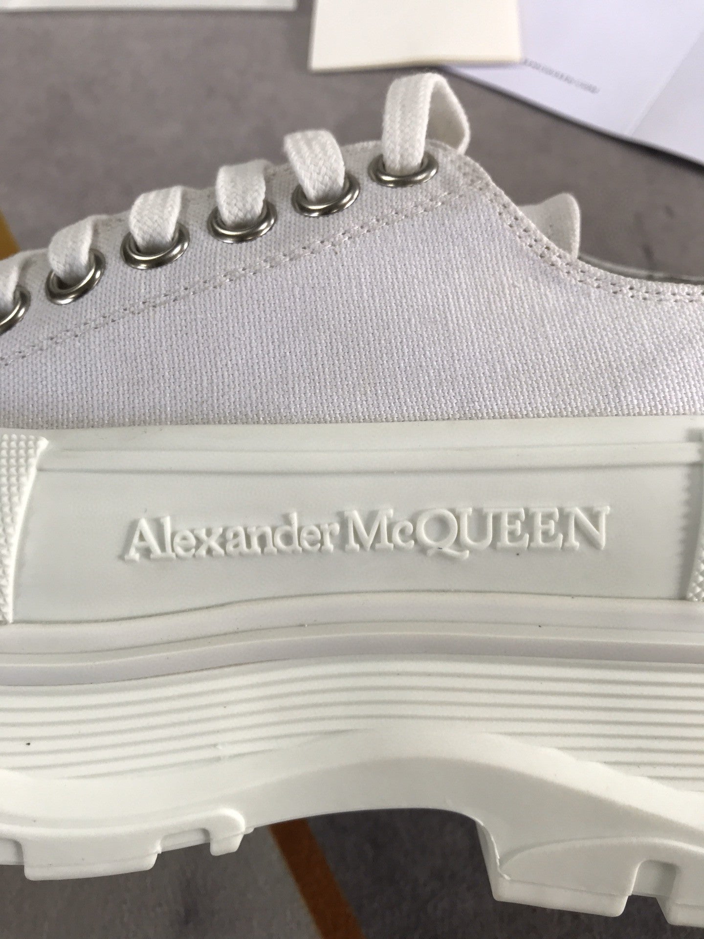 Alexander McQueen Tread Slick Lace Up Cotton White For Men 604257W4MV29000