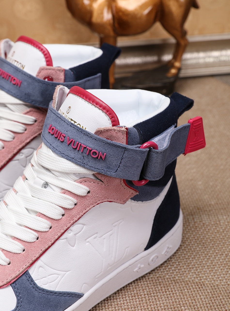 EI -LUV Rivoli High Pink Blue White Sneaker