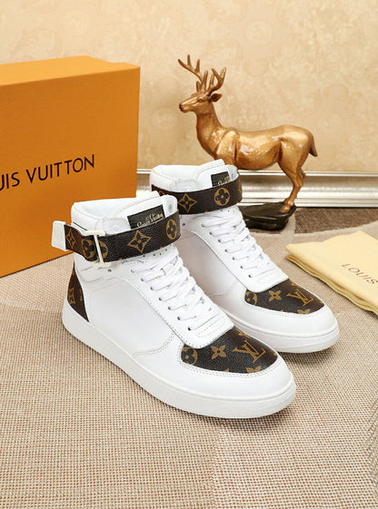 EI -LUV Bombox Boot White and Brown Sneaker