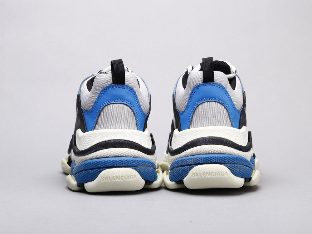 EI -Bla Triple S Black And White Blue Sneaker