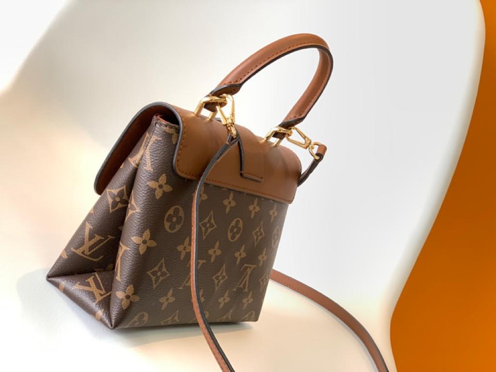 LV Locky BB Monogram Canvas Caramel Brown For Women, Women’s Handbags, Shoulder And Crossbody Bags 7.9in/20cm LV M44654