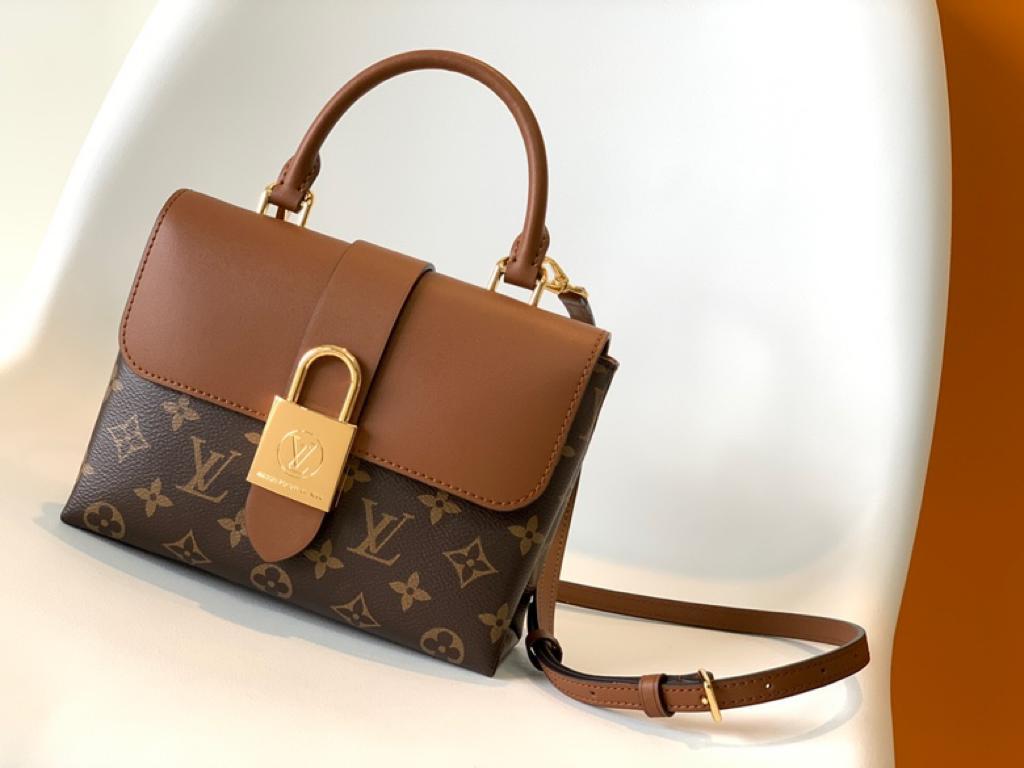 LV Locky BB Monogram Canvas Caramel Brown For Women, Women’s Handbags, Shoulder And Crossbody Bags 7.9in/20cm LV M44654