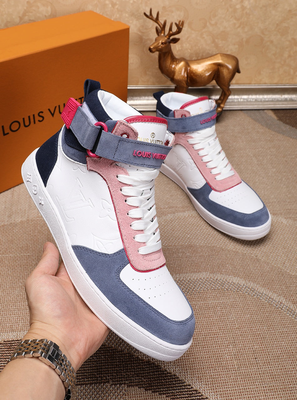 EI -LUV Rivoli High Pink Blue White Sneaker