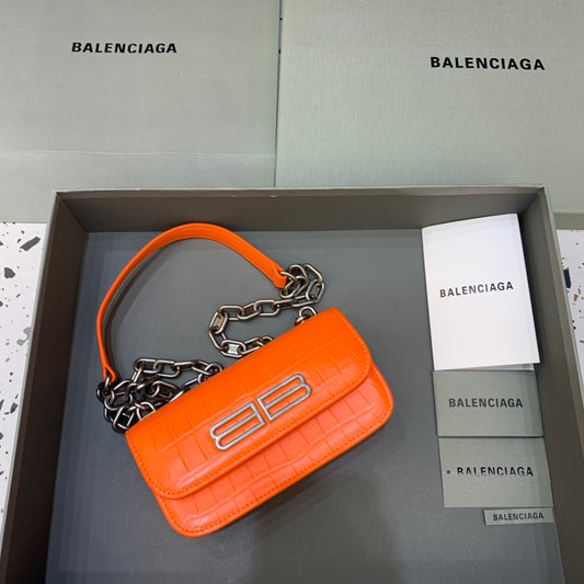 Balen Gossip Small On Chain Shoulder Bag Orange, For Women,  Bags 7.4in/19cm