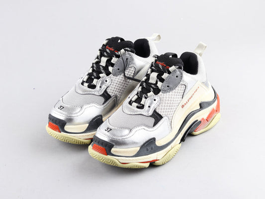 EI -Bla Triple S Red Silver Sneaker