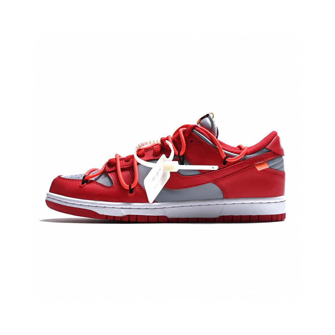 EI -OW x Dunk Silver Red