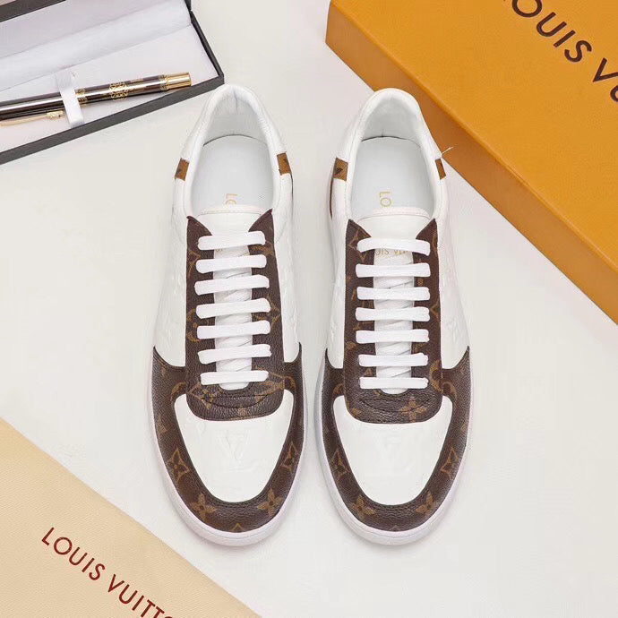 EI -LUV Casual Low White Brown Sneaker
